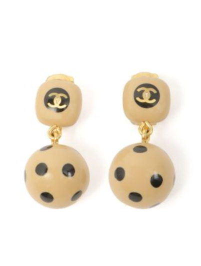 CC BALL BEIGE EARRINGS