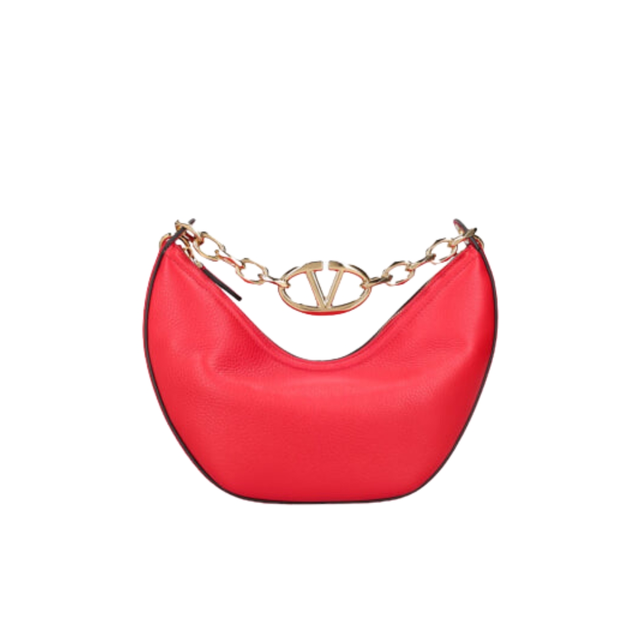 valen GARAVANI SMALL V LOGO GATE LEATHER TOP HANDLE BAG PINK 24CM