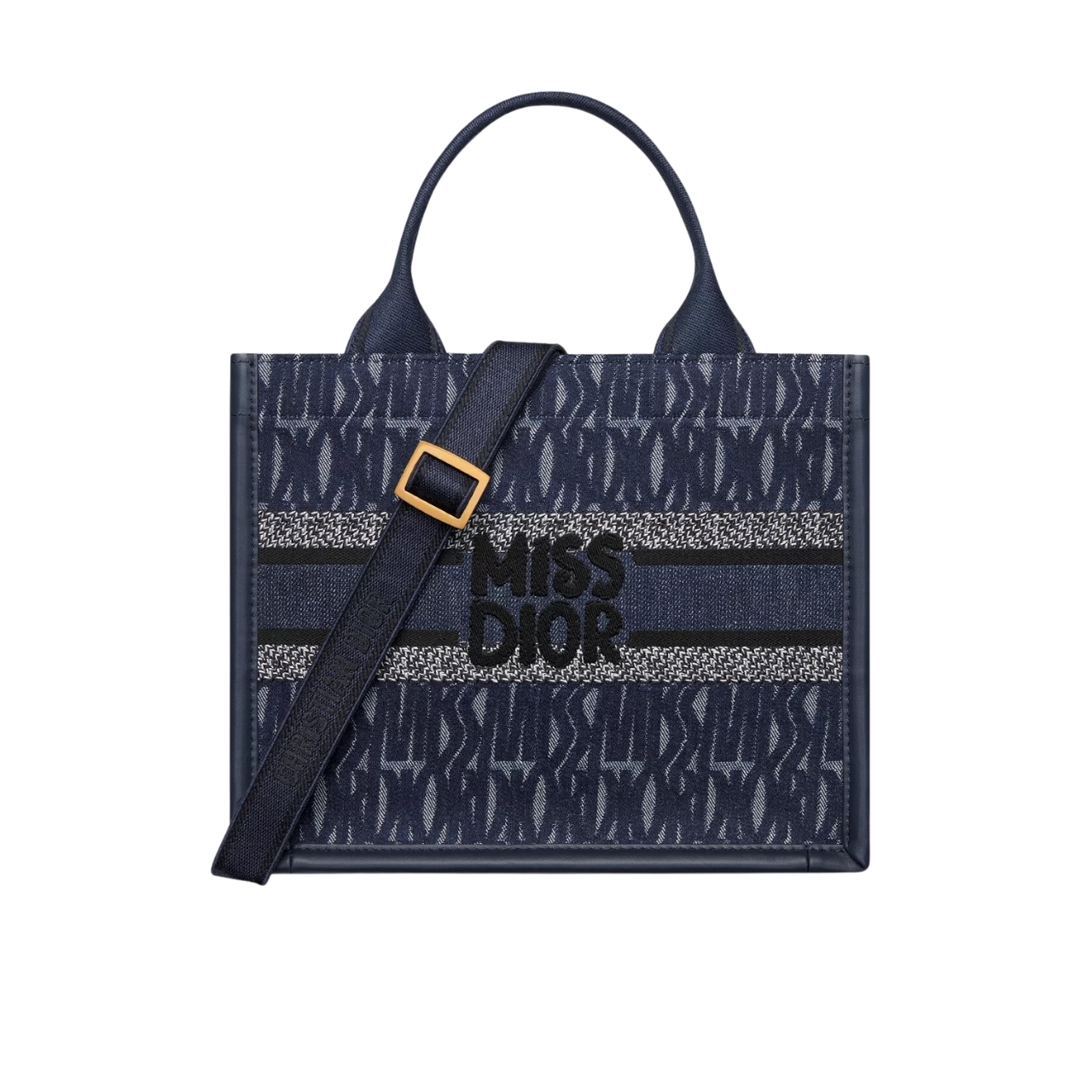 DOR SMALL BOOK TOTE MISS DOR ALLOVER BLUE DENIM 26CM M1325CZCH M49E