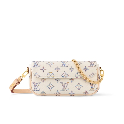 LV WALLET ON CHAIN IVY MULTICOLOR WHITE 23CM M83499