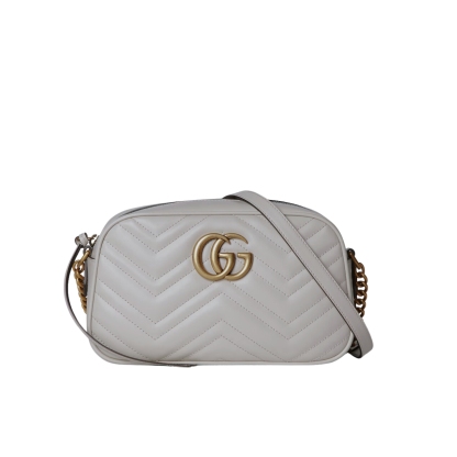 GG GG MARMONT SMALL SHOULDER BAG LIGHT GREY 24CM 447632 AABZB 1712