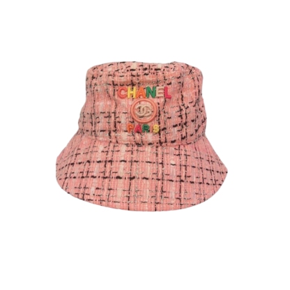 CC FANTASY TWEED MULTICOLOR LOGO BUCKET HAT PINK