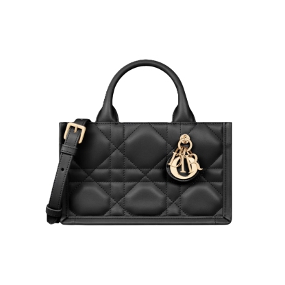 DOR MINI DOR BOOK TOTE MACROCANNAGE CALFSKIN BLACK 21CM S5573OWHP M900