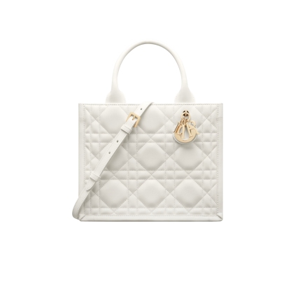 DOR SMALL BOOK TOTE MACROCANNAGE CALFSKIN LATTE 26CM M1325OWHP M030