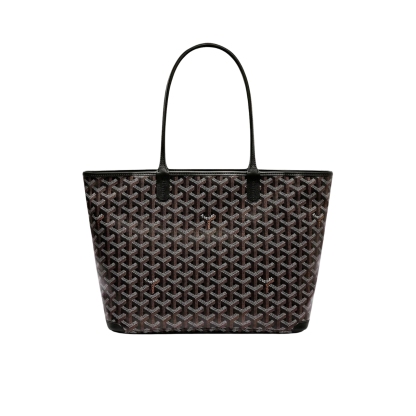GOYARD ARTOIS PM BAG IN GOYARDINE CANVAS AND CHEVROCHES CALFSKIN BLACK 30CM ARTOISPMLTY01CL01P