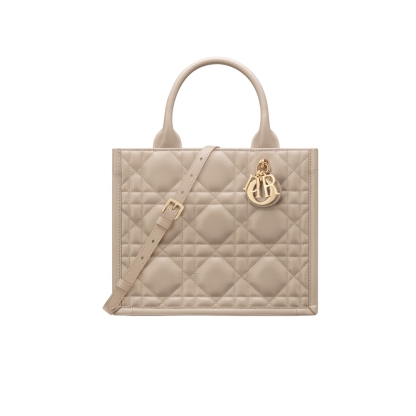 DOR SMALL BOOK TOTE MACROCANNAGE CALFSKIN POWDER BEIGE 26CM M1325OWHP M51U