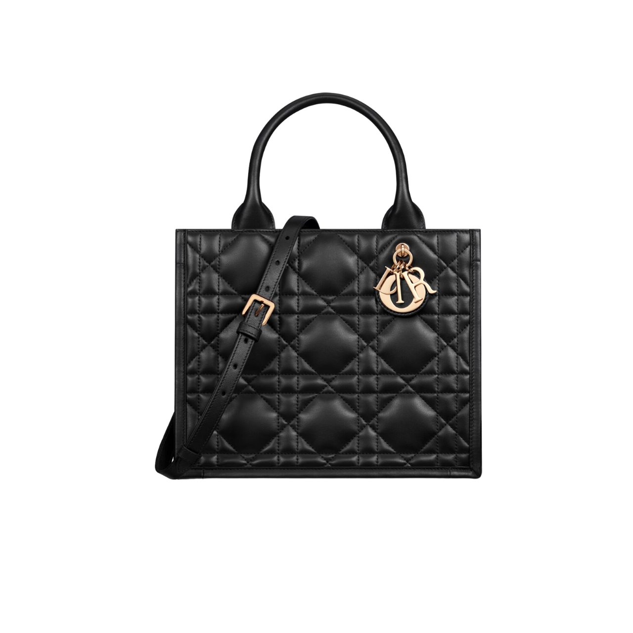 DOR SMALL BOOK TOTE MACROCANNAGE CALFSKIN POWDER BLACK 26CM M1325OWHP M900