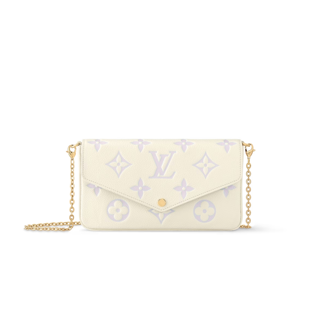 LV POCHETTE FELICIE BAG IN LATTE AND BUBBLE TEA 22CM