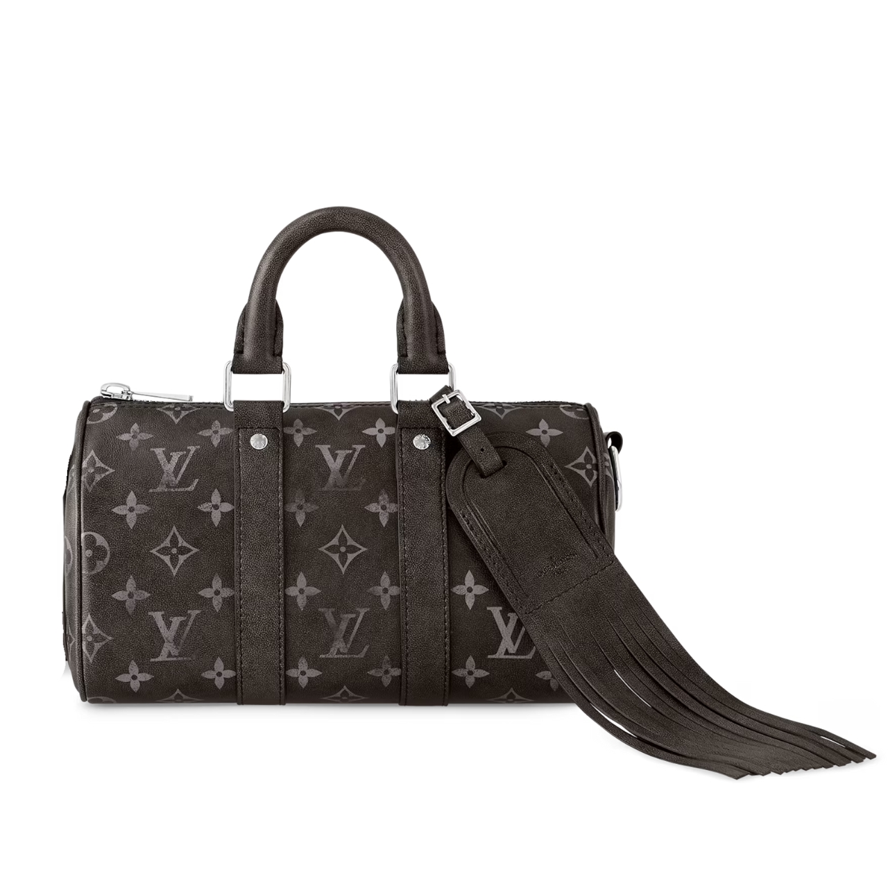 LV KEEPALL BANDOULIÈRE 25 BAG MONOGRAM BRUSHED COWHIDE BLACK 25CM M11595