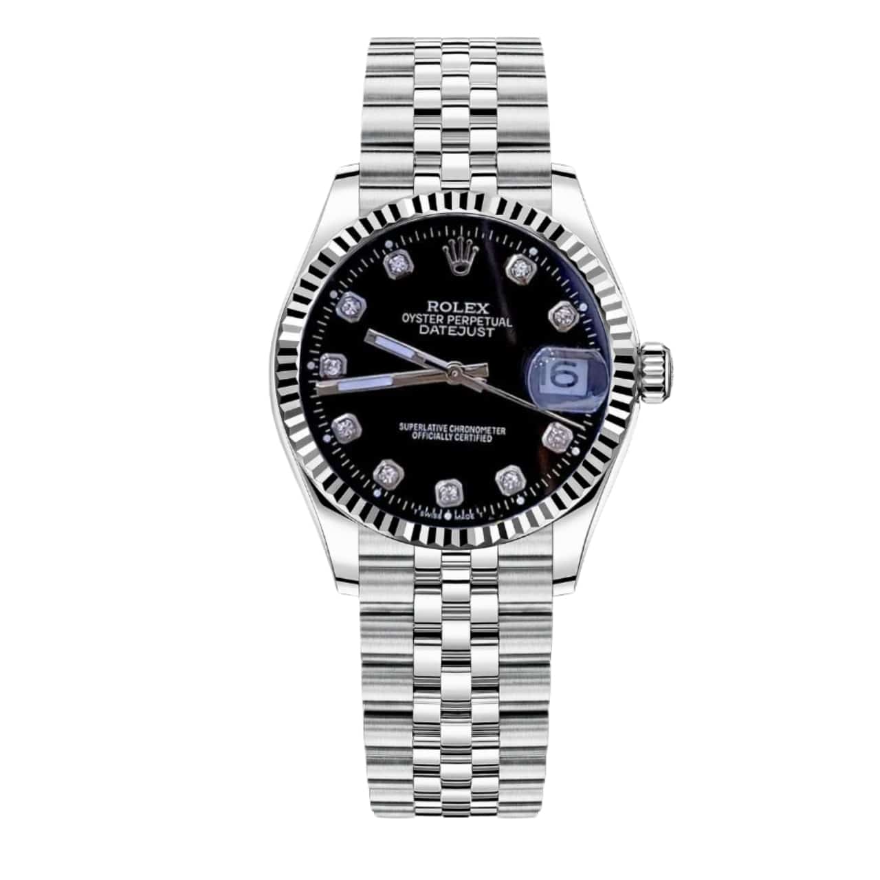 ROLEX DATEJUST 31 WHITE GOLD WITH BLACK 40MM