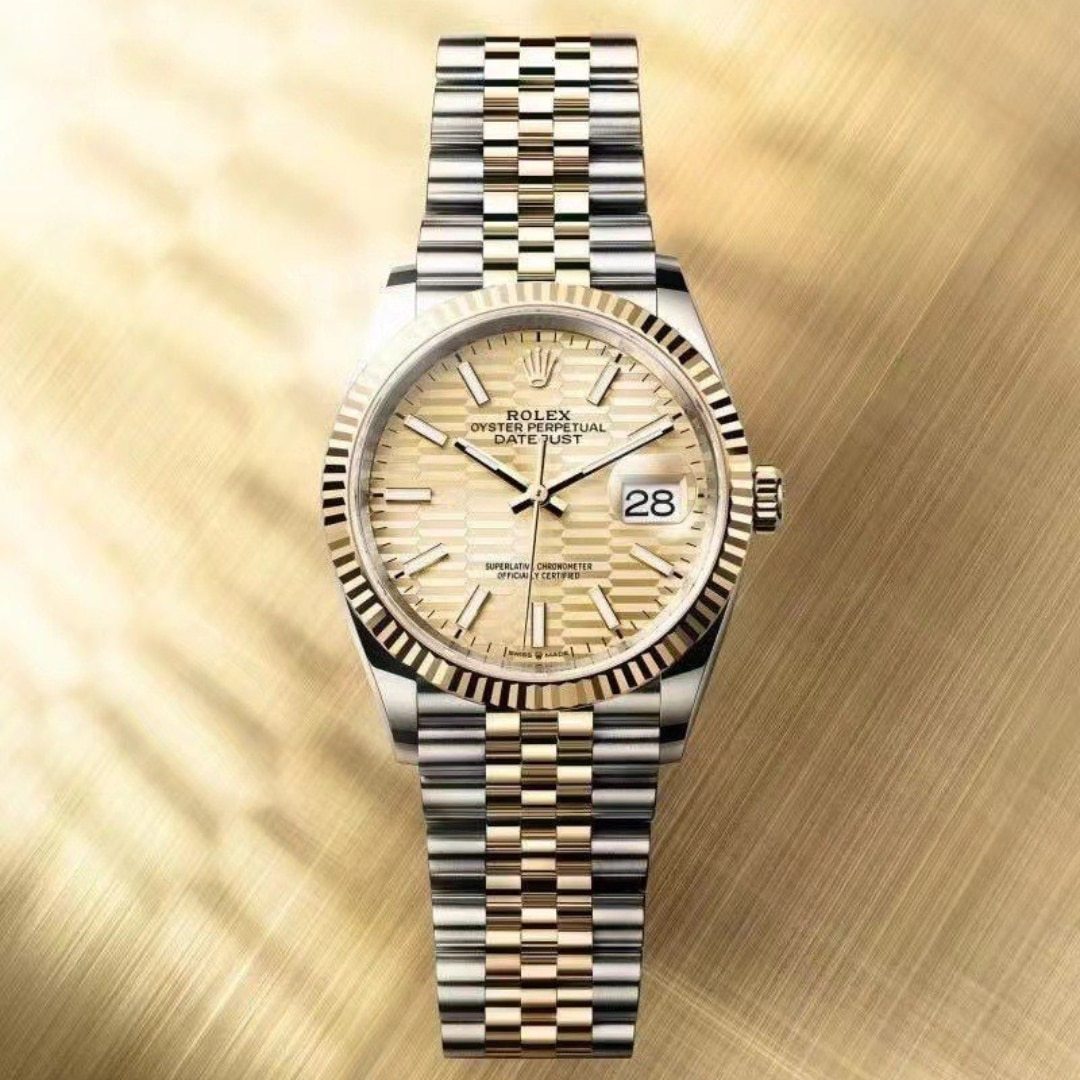 ROLEX OYSTER DATEJUST OYSTERSTEEL GOLD FLUTED DIAL YELLOW GOLD 36MM M126333 0022