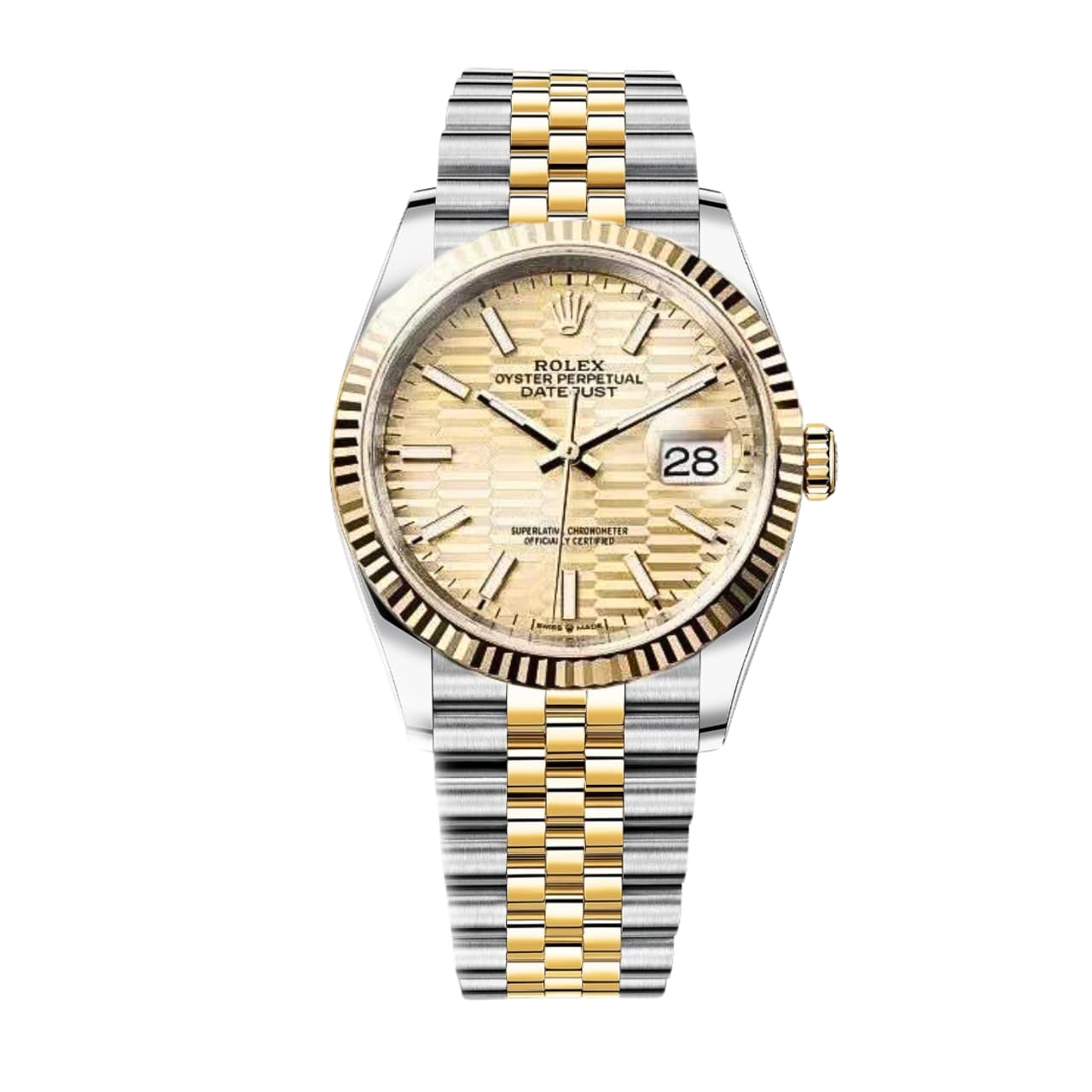 ROLEX OYSTER DATEJUST OYSTERSTEEL GOLD FLUTED DIAL YELLOW GOLD 36MM M126333 0022
