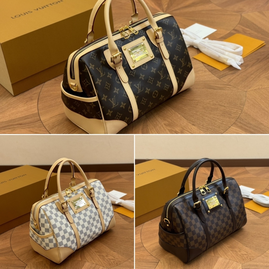 LV BERKELEY DAMIER AZUR CANVAS BEIGE 32CM