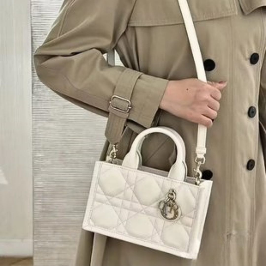 DOR MINI DOR BOOK TOTE MACROCANNAGE CALFSKIN LATTE 21CM S5573OWHP M030