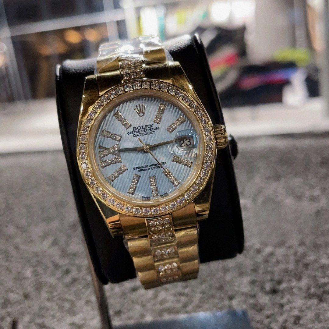 ROLEX LADY DATEJUST 28 CORNFLOWER BLUE DIAL GOLD 18K 28MM 279138BLSRDP