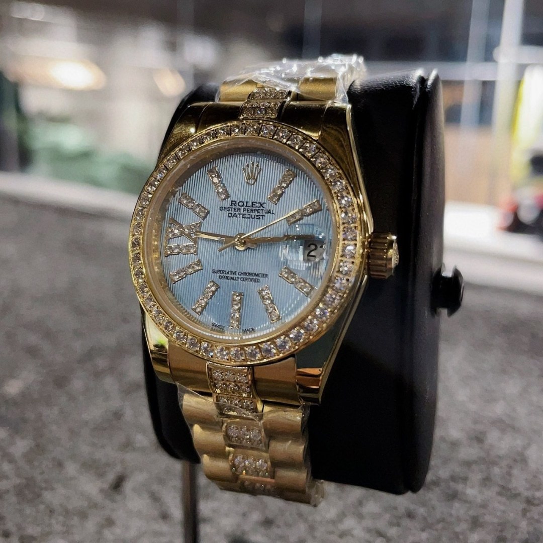 ROLEX LADY DATEJUST 28 CORNFLOWER BLUE DIAL GOLD 18K 28MM 279138BLSRDP