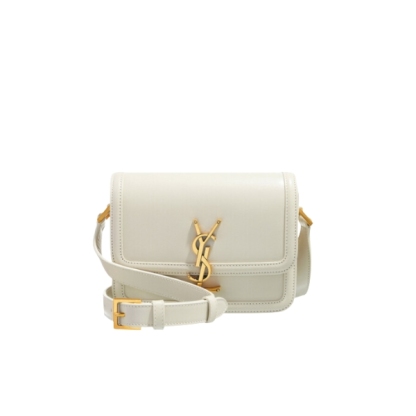 YSL SOLFERINO MEDIUM SATCHEL IN BOX WHITE GOLD 23CM