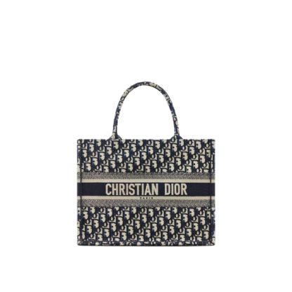 DOR MEDIUM BOOK TOTE BLUE DOR OBLIQUE EMBROIDERY 36CM M1296ZRIW M928