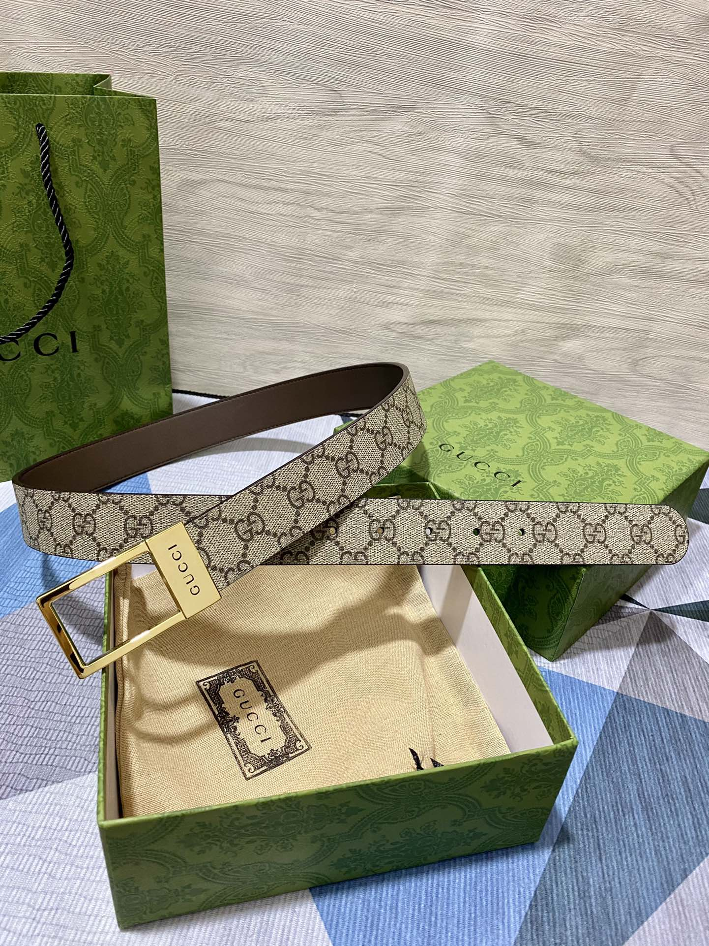 GG BELT WITH RECTANGULAR BUCKLE