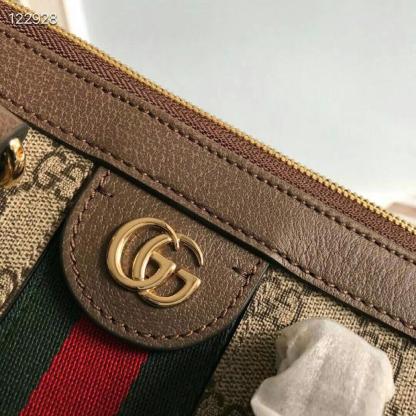 gg Ophidia gg Medium Tote Bag Beige/Ebony gg Supreme Canvas With Brown For Women 13in/33cm gg 524537 K05NB 8745