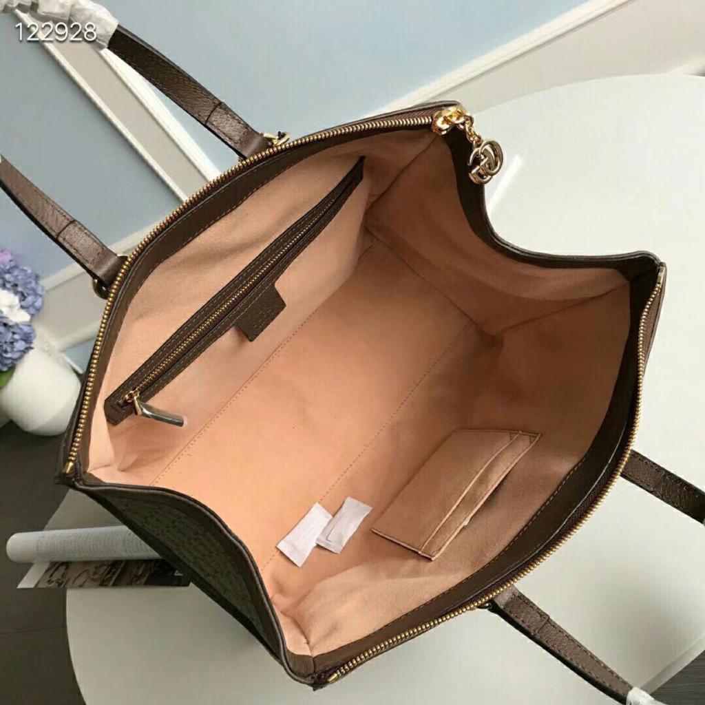 gg Ophidia gg Medium Tote Bag Beige/Ebony gg Supreme Canvas With Brown For Women 13in/33cm gg 524537 K05NB 8745