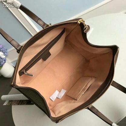 gg Ophidia gg Medium Tote Bag Beige/Ebony gg Supreme Canvas With Brown For Women 13in/33cm gg 524537 K05NB 8745
