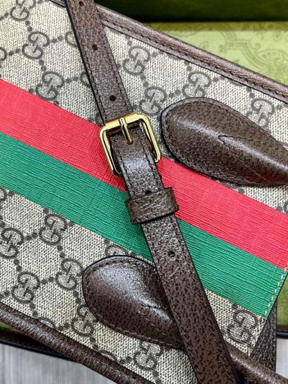 gg Tiger gg Mini Tote Bag Beige And Ebony gg Supreme Canvas Brown For Women 7.8in/20cm gg 671623 US7EC 9396