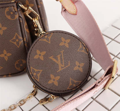 LV Multi Pochette Accessoires Monogram Canvas Pink For Women,  Shoulder And Crossbody Bags 9.4in/24cm LV M44840