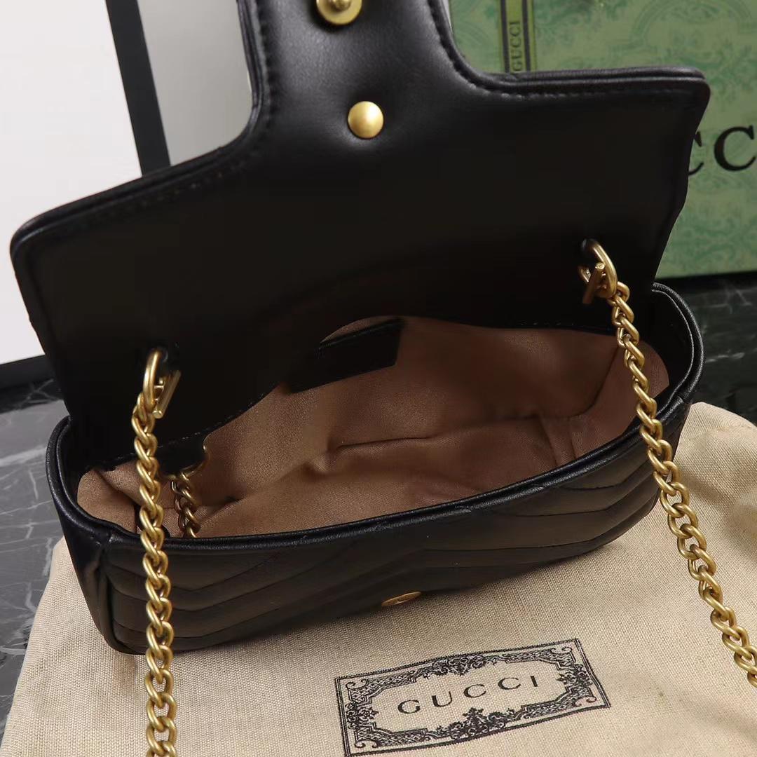 GG MARMONT MATELASSÉ SUPER MINI BAG 16.5CM 476433 DSVRT 1000