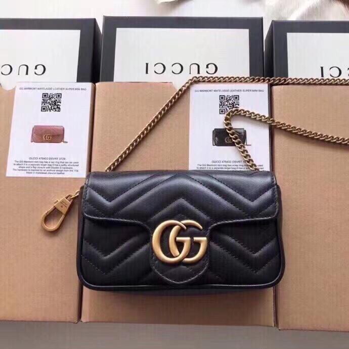 GG MARMONT MATELASSÉ SUPER MINI BAG 16.5CM 476433 DSVRT 1000