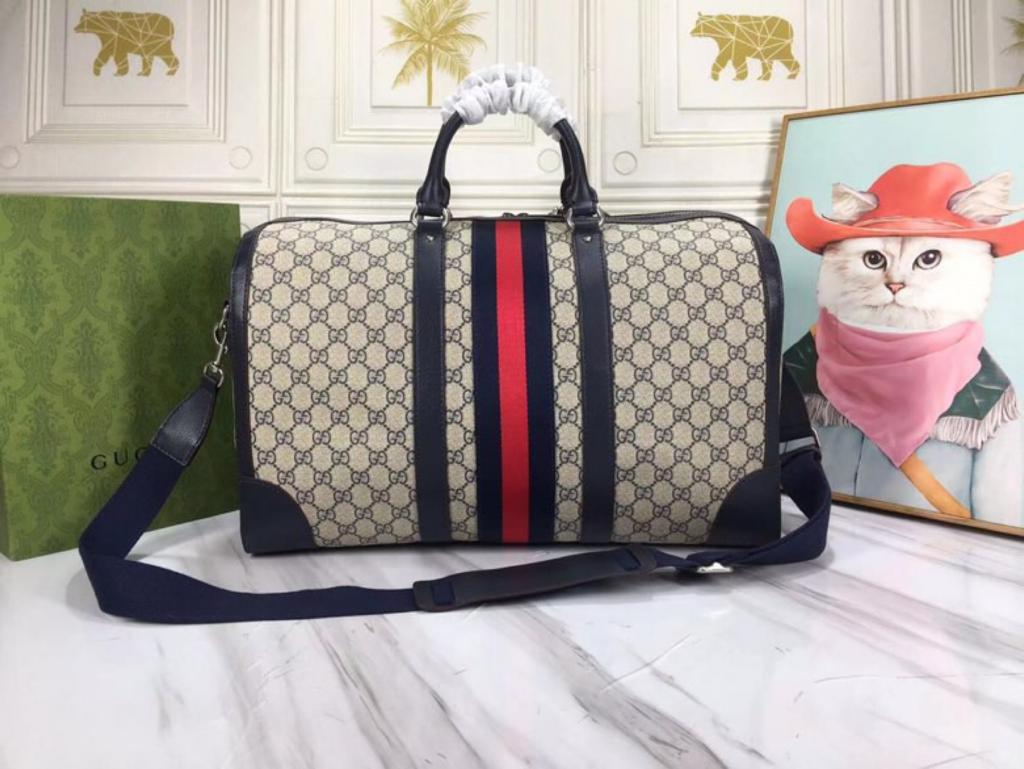 gg Savoy Medium Duffle Bag Beige 17.5in/45cm For Men 681295 9C2SN 4076