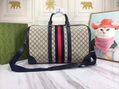 gg Savoy Medium Duffle Bag Beige 17.5in/45cm For Men 681295 9C2SN 4076