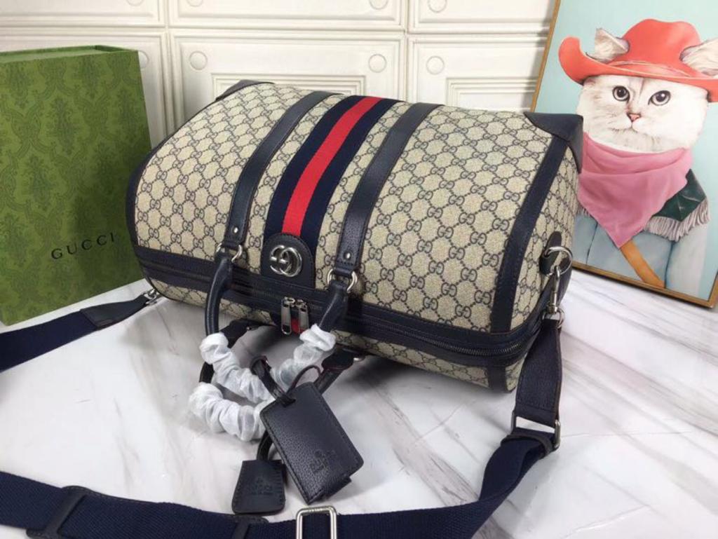 gg Savoy Medium Duffle Bag Beige 17.5in/45cm For Men 681295 9C2SN 4076