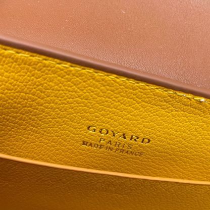 GOYARD SAIGON SOUPLE MINI BAG GOYARDINE CANVAS BLACK AND BEIGE 25CM