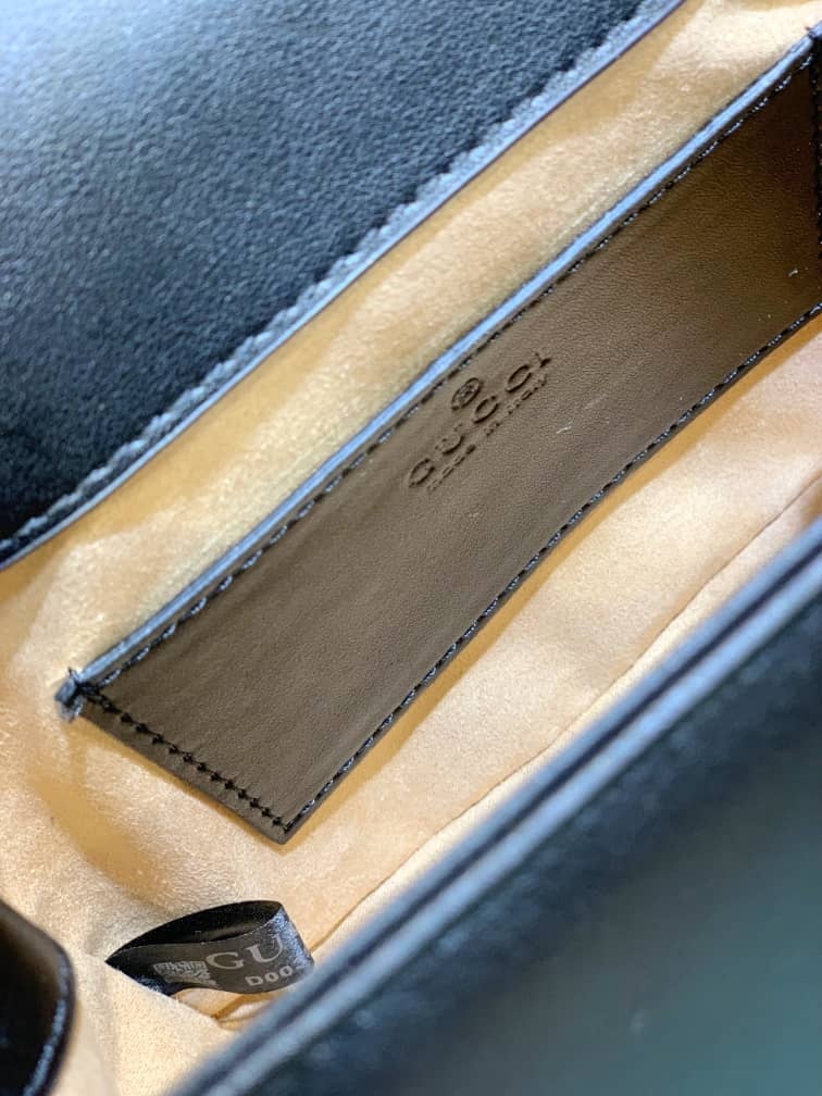 GG GG MARMONT MINI SHOULDER BAG BLACK 18CM ‎739682 AABZC 6832