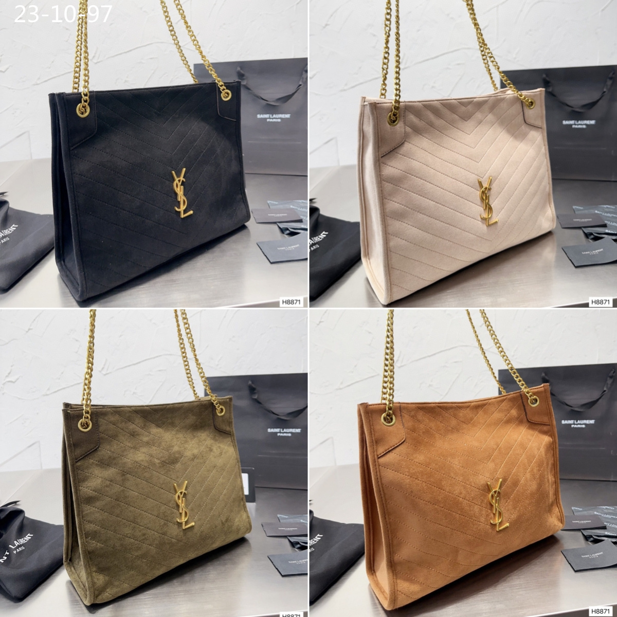 YSL MEDIUM NIKI SHOPPING BAG GREEN 33CM