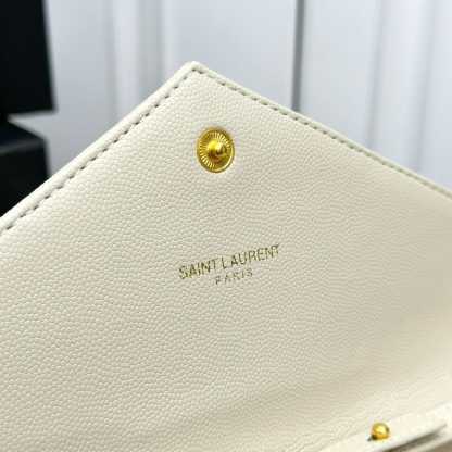 YSL CLASSIC CASSANDRE CHAIN WALLET BAG WHITE 24CM 377828BOW019207