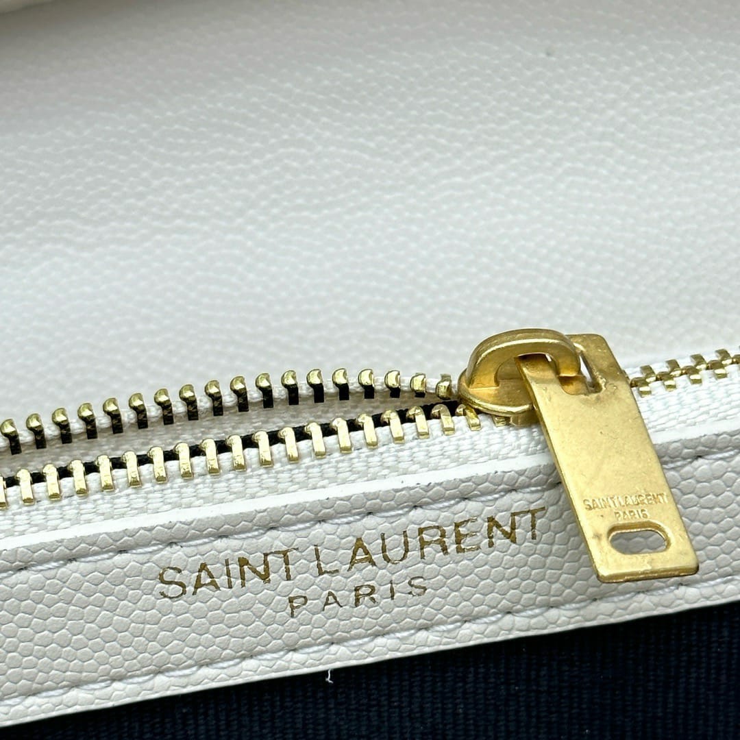 YSL CLASSIC CASSANDRE CHAIN WALLET BAG WHITE 24CM 377828BOW019207