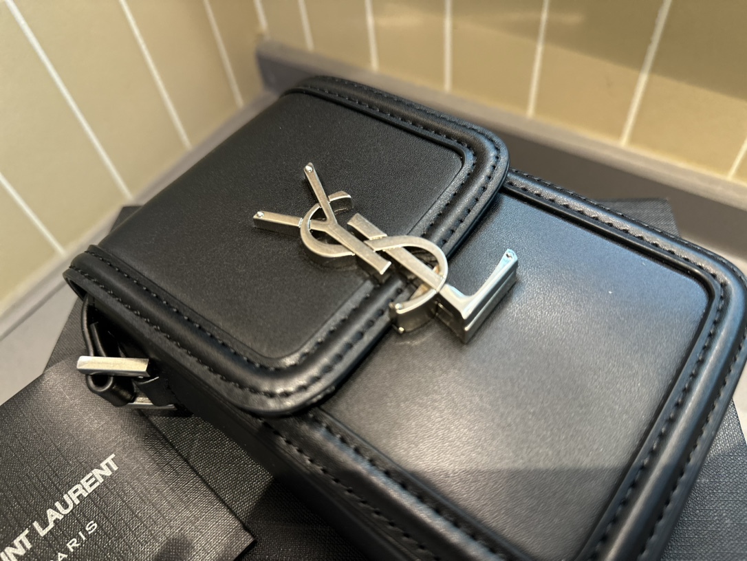 YSL SOLFERINO MINI BAG IN SMOOTH LEATHER BLACK 11CM 7539630SX0E1000