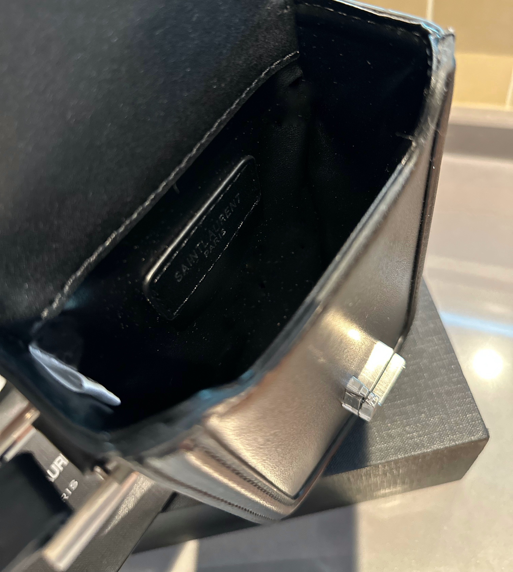 YSL SOLFERINO MINI BAG IN SMOOTH LEATHER BLACK 11CM 7539630SX0E1000