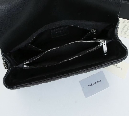 YSL COLLEGE LARGE CHAIN BAG BLACK TONE HARDWARE 32CM