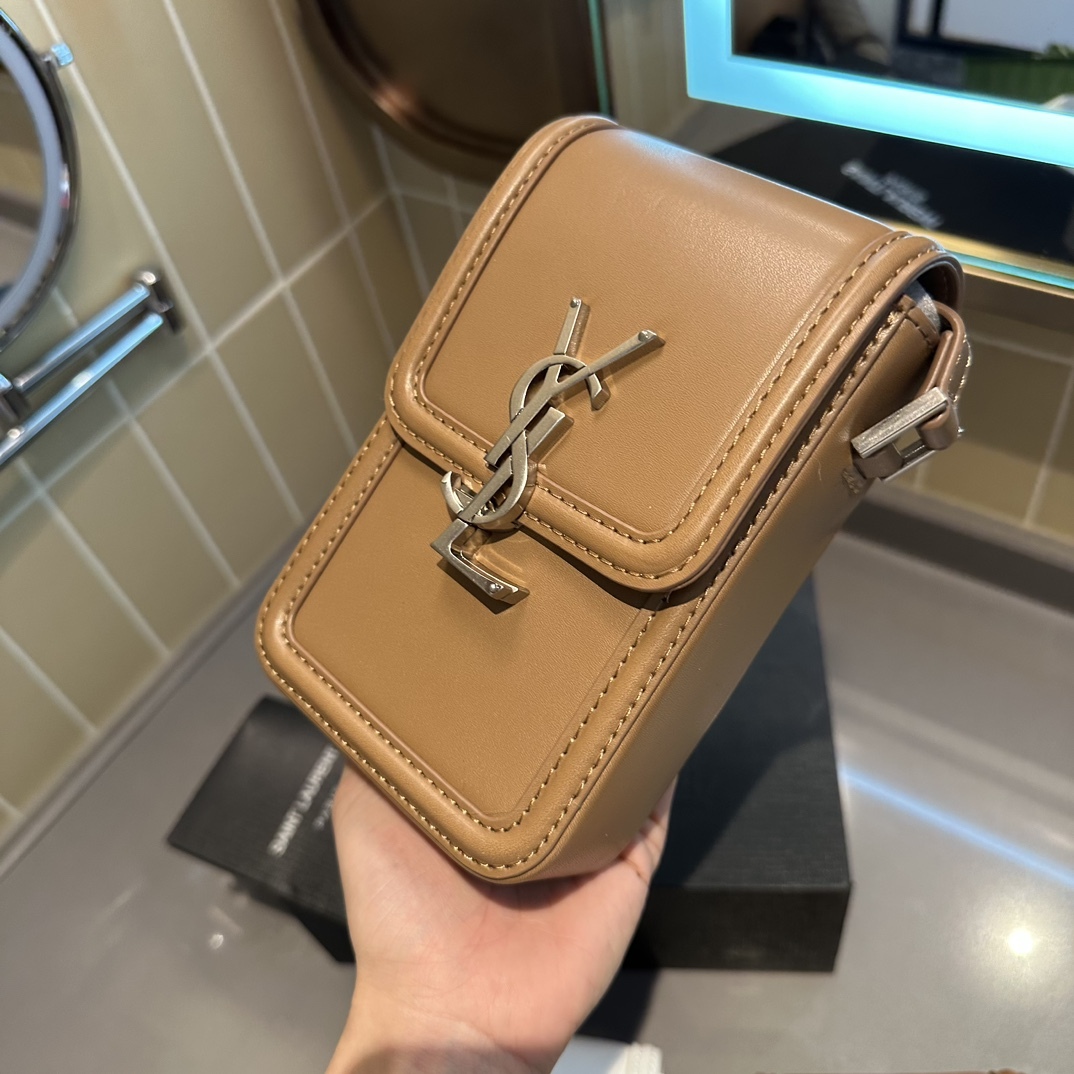 YSL SOLFERINO MINI BAG IN SMOOTH LEATHER FOX 11CM 7539630SX0E2536