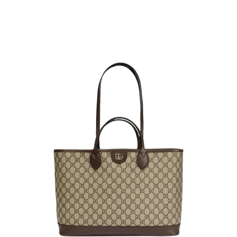 GG OPHIDIA MEDIUM GG CANVAS TOTE BAG BROWN 40CM 739730