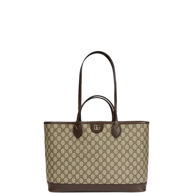 GG OPHIDIA MEDIUM GG CANVAS TOTE BAG BROWN 40CM 739730