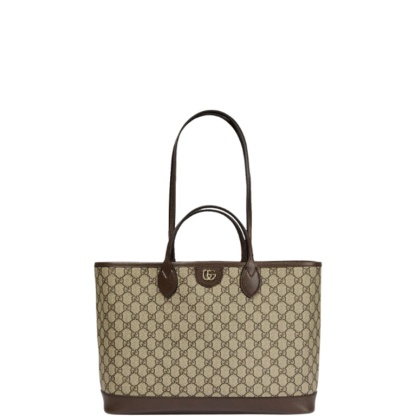 GG OPHIDIA MEDIUM GG CANVAS TOTE BAG BROWN 40CM 739730