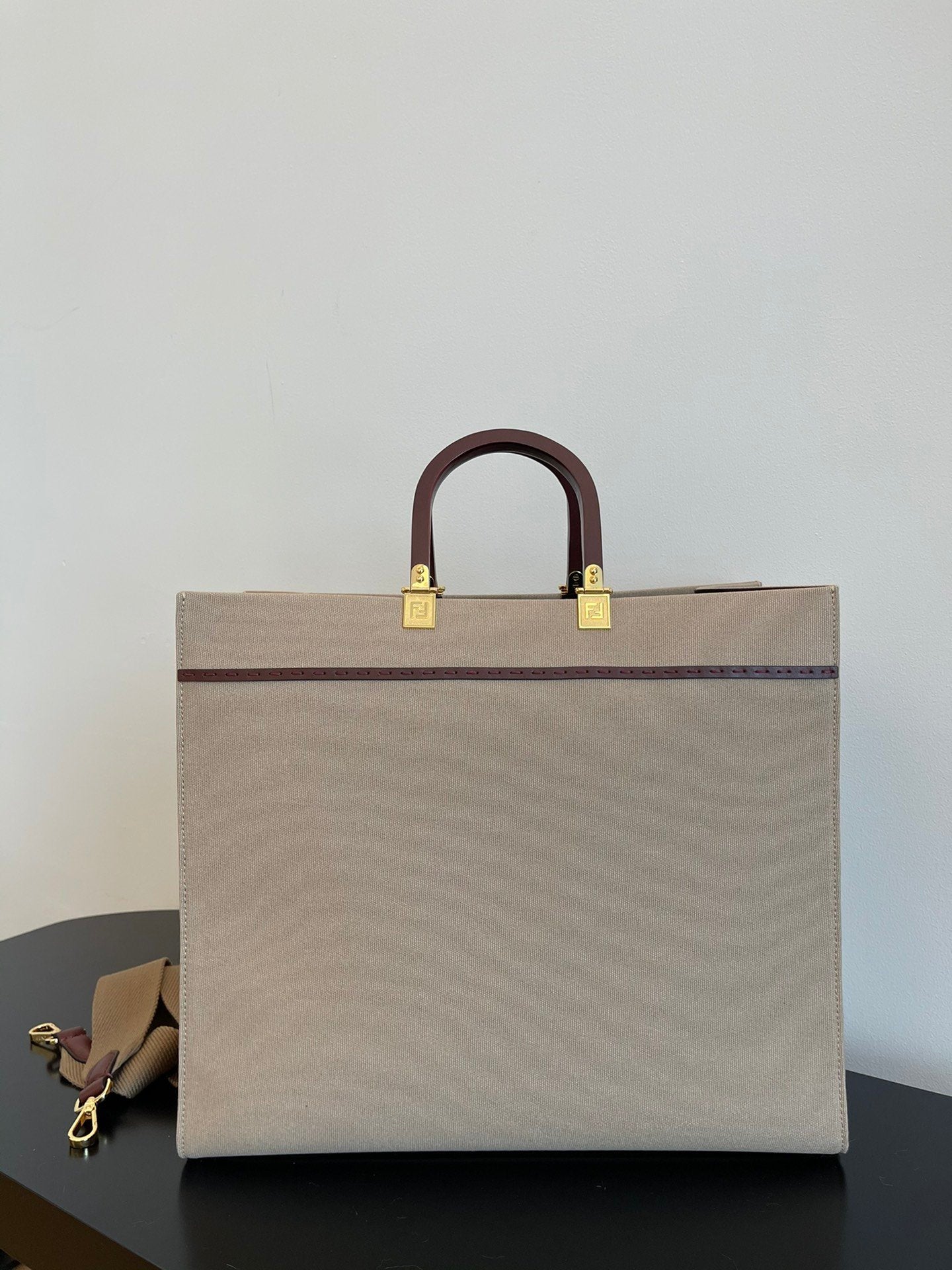 FI Sunshine Large Tote Bag Beige For Women, Women’s Handbags, Shoulder Bags 15.7in/40cm FF 8BH372