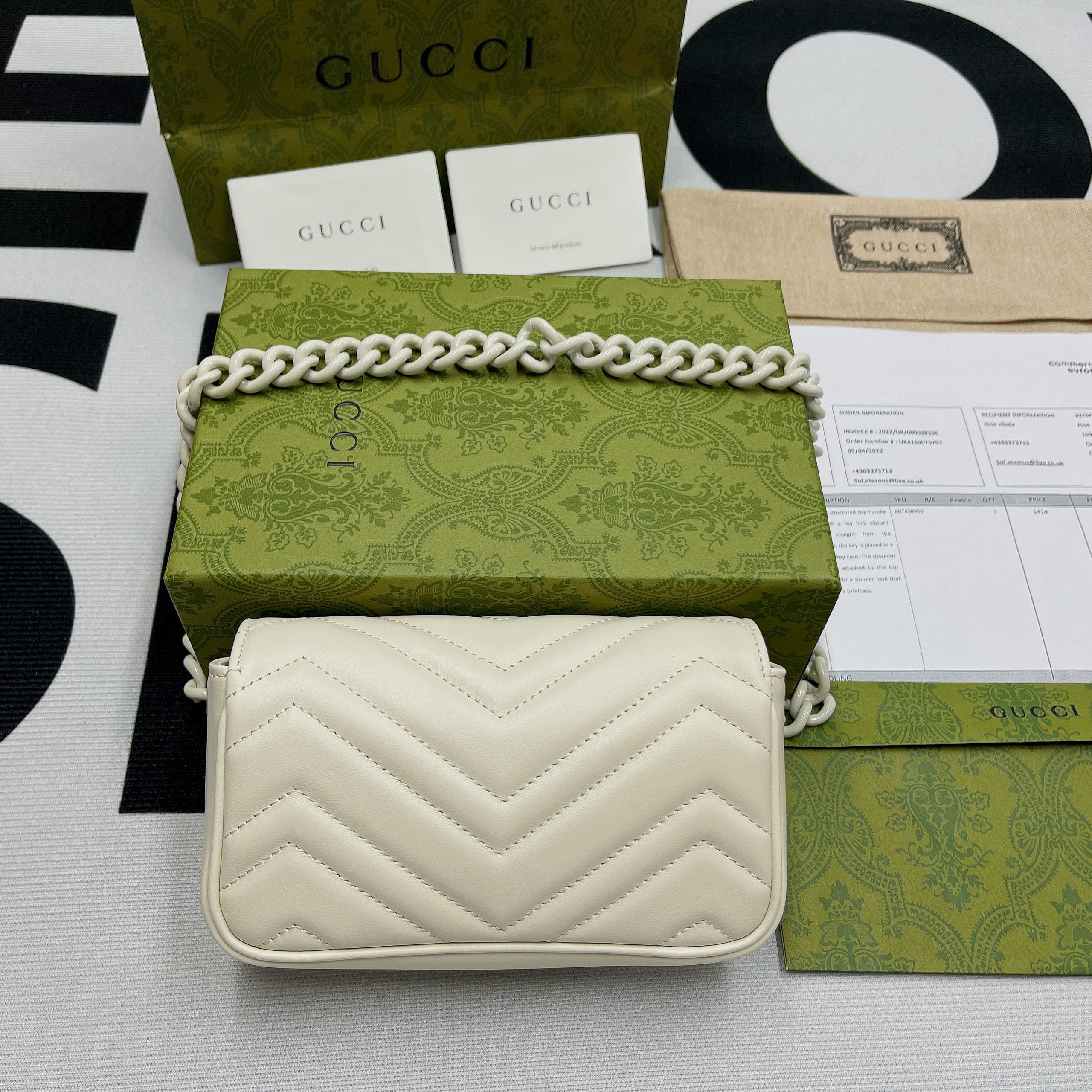 gg Marmont Super Mini Bag White For Women, Women&#8217;s Bags 6.2in/17cm gg