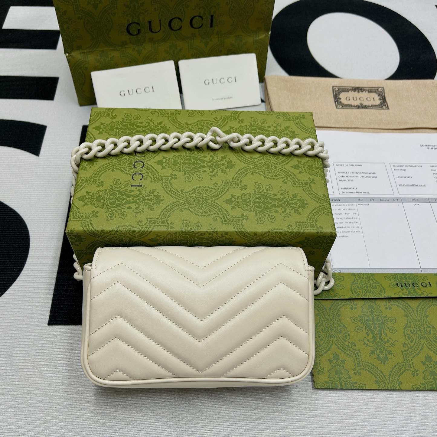 gg Marmont Super Mini Bag White For Women, Women&#8217;s Bags 6.2in/17cm gg