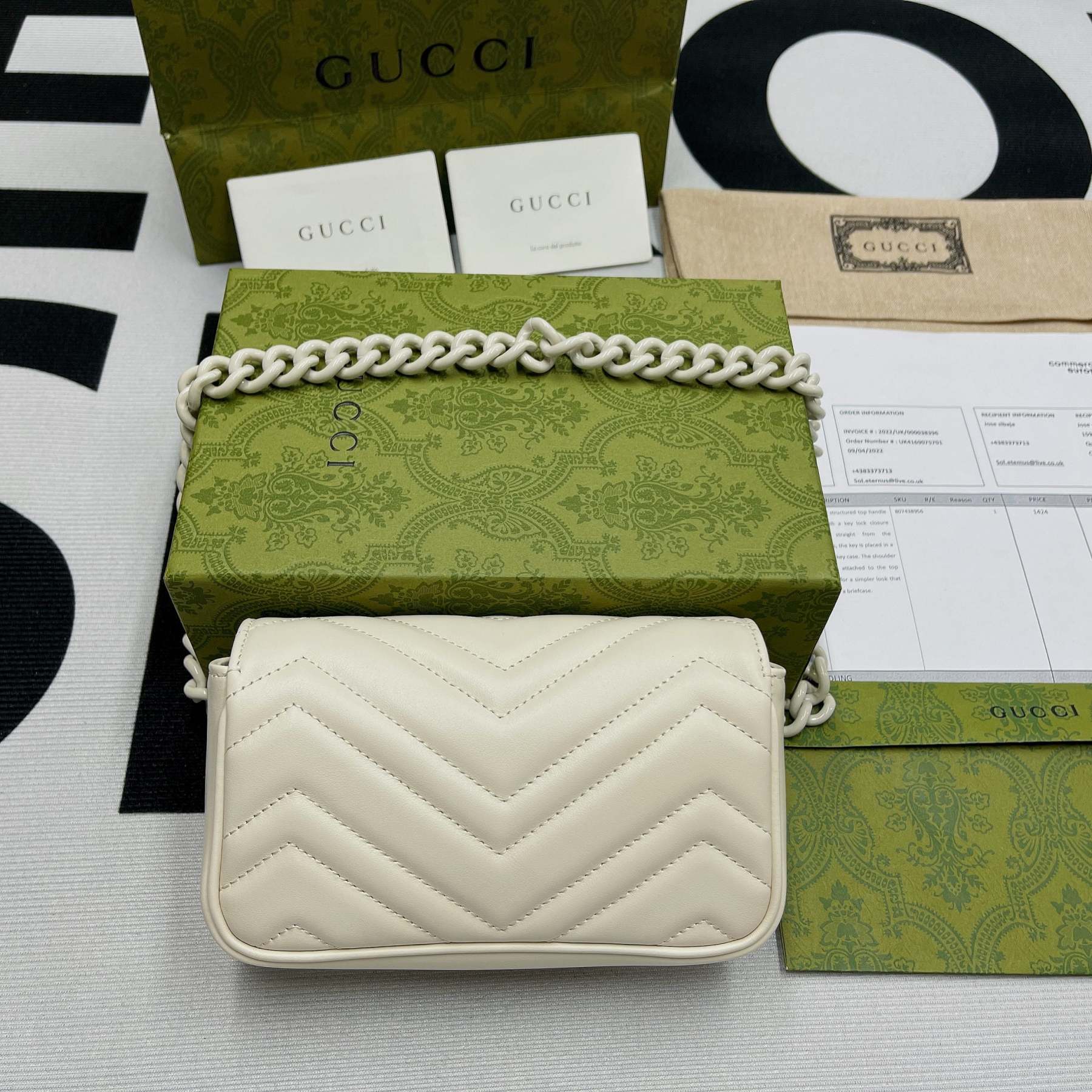 gg Marmont Super Mini Bag White For Women, Women’s Bags 6.2in/17cm gg