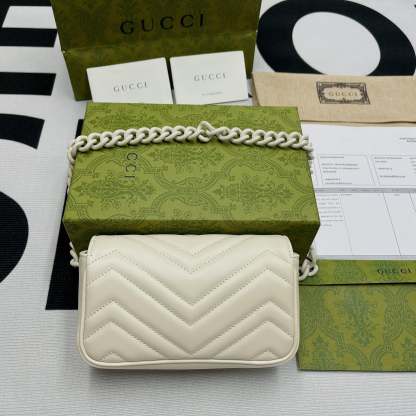 gg Marmont Super Mini Bag White For Women, Women&#8217;s Bags 6.2in/17cm gg